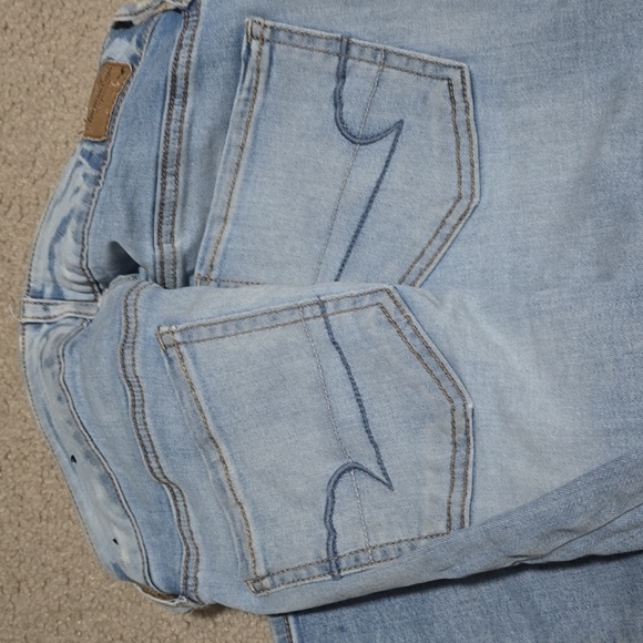 American Eagle Light Blue Distressed Jeggings - Picture 2 of 2